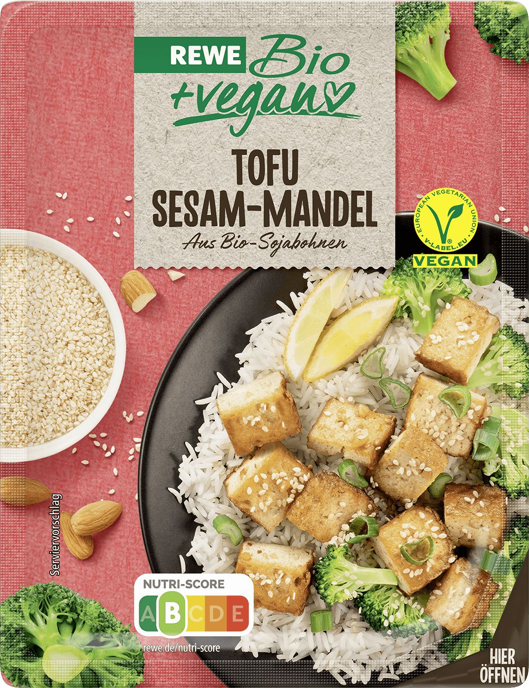 REWE Bio + vegan Tofu Sesam-Mandel