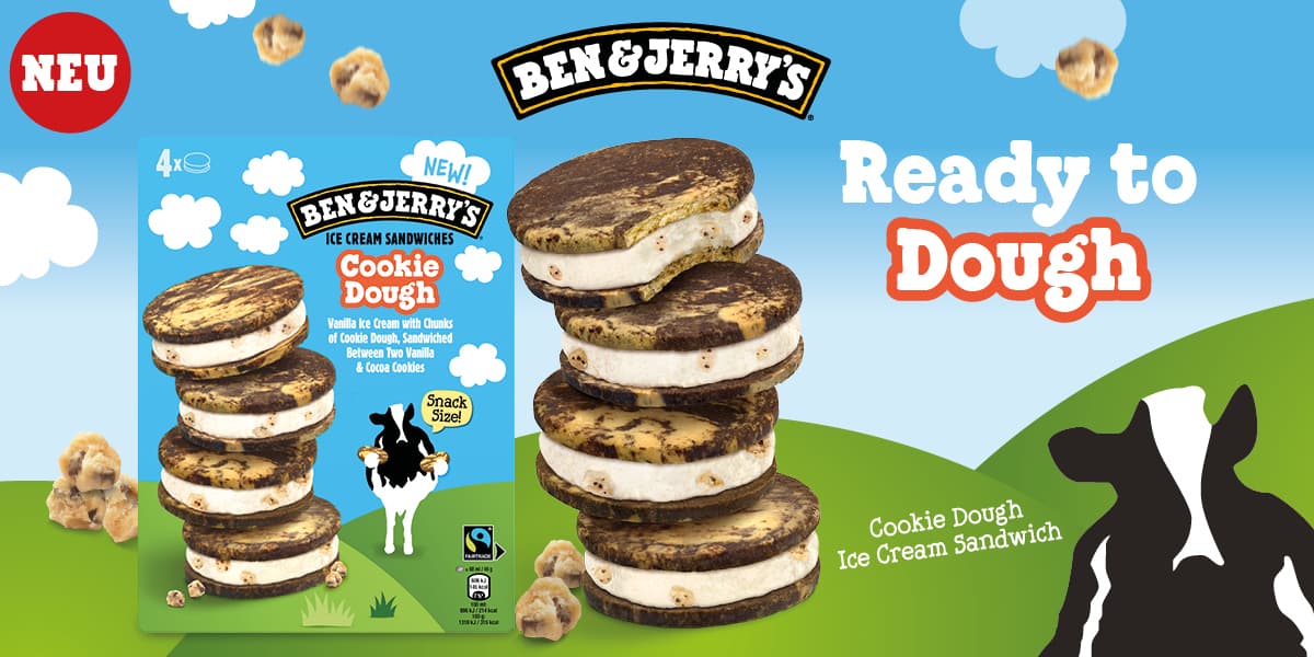 Ben & Jerry's Cookie Dough Ice Cream Sandwich 4x68ml (272ml)