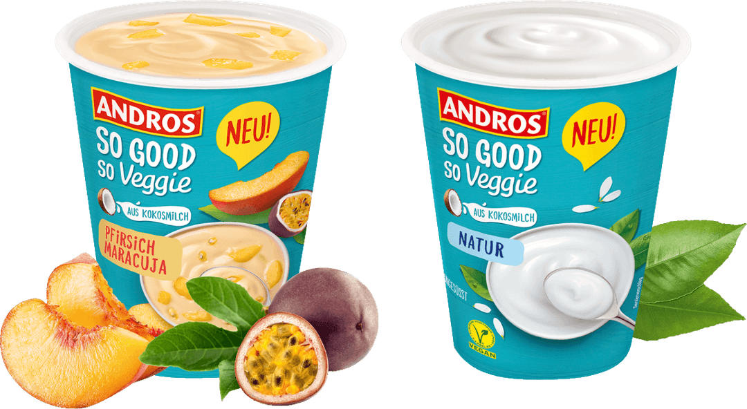 einen Becher Andros SO GOOD So Veggie