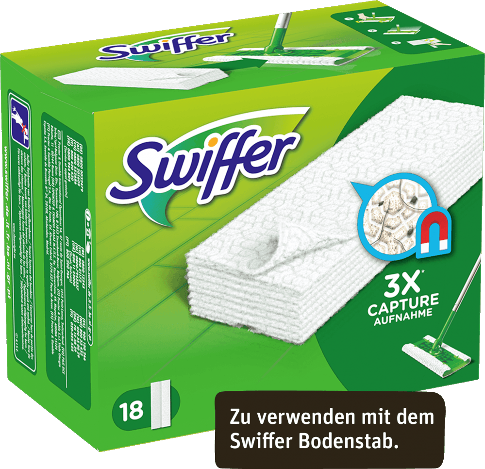 eine Packung (18 Tücher) Swiffer Boden Trocken Wischtücher
