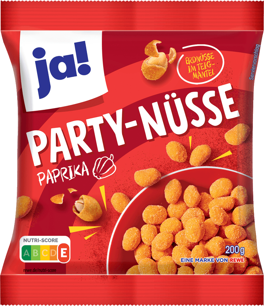 eine Packung (200g) ja! Party-Nüsse Paprika