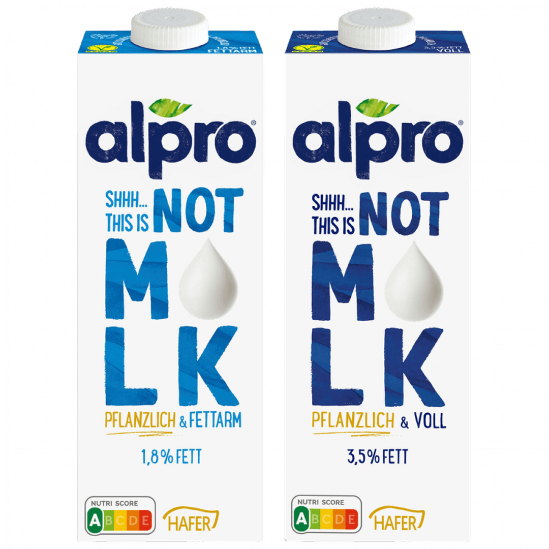 eine Packung (1l) Alpro Not M*LK Drinks Pflanzlich
