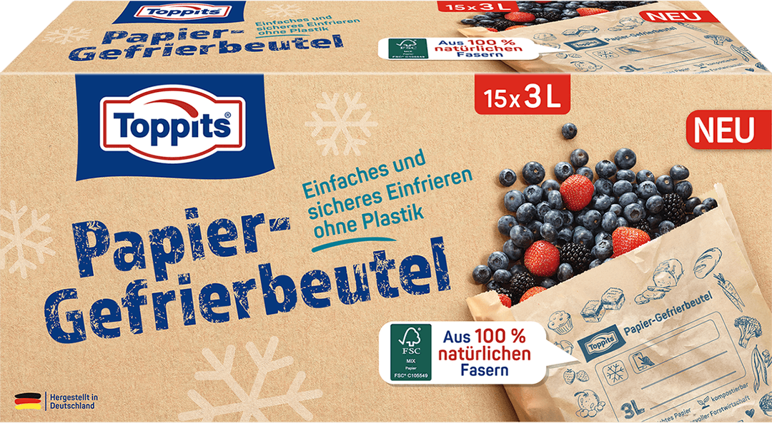 Toppits® Papier-Gefrierbeutel