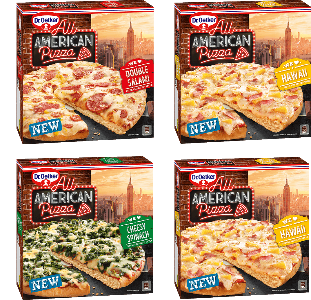 eine Packung Dr. Oetker All American Pizza