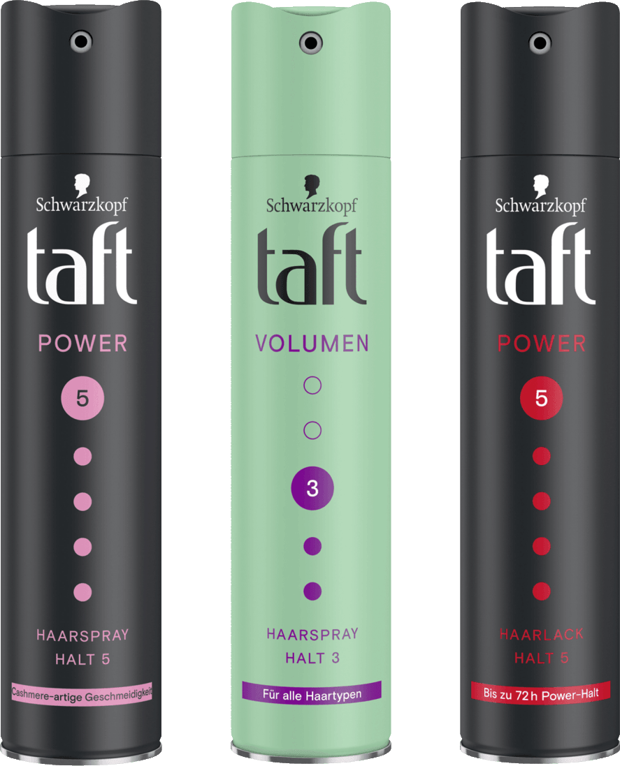 eine Sprühflasche (250ml) Taft Haarspray und Haarlack