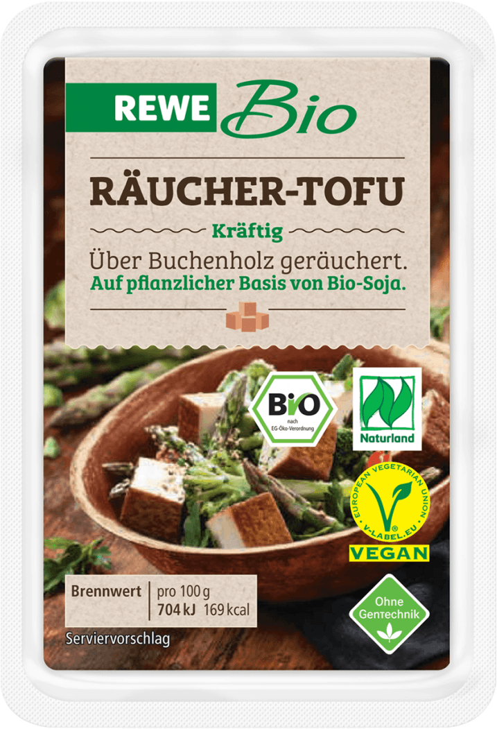 eine Packung REWE Bio Räucher-Tofu