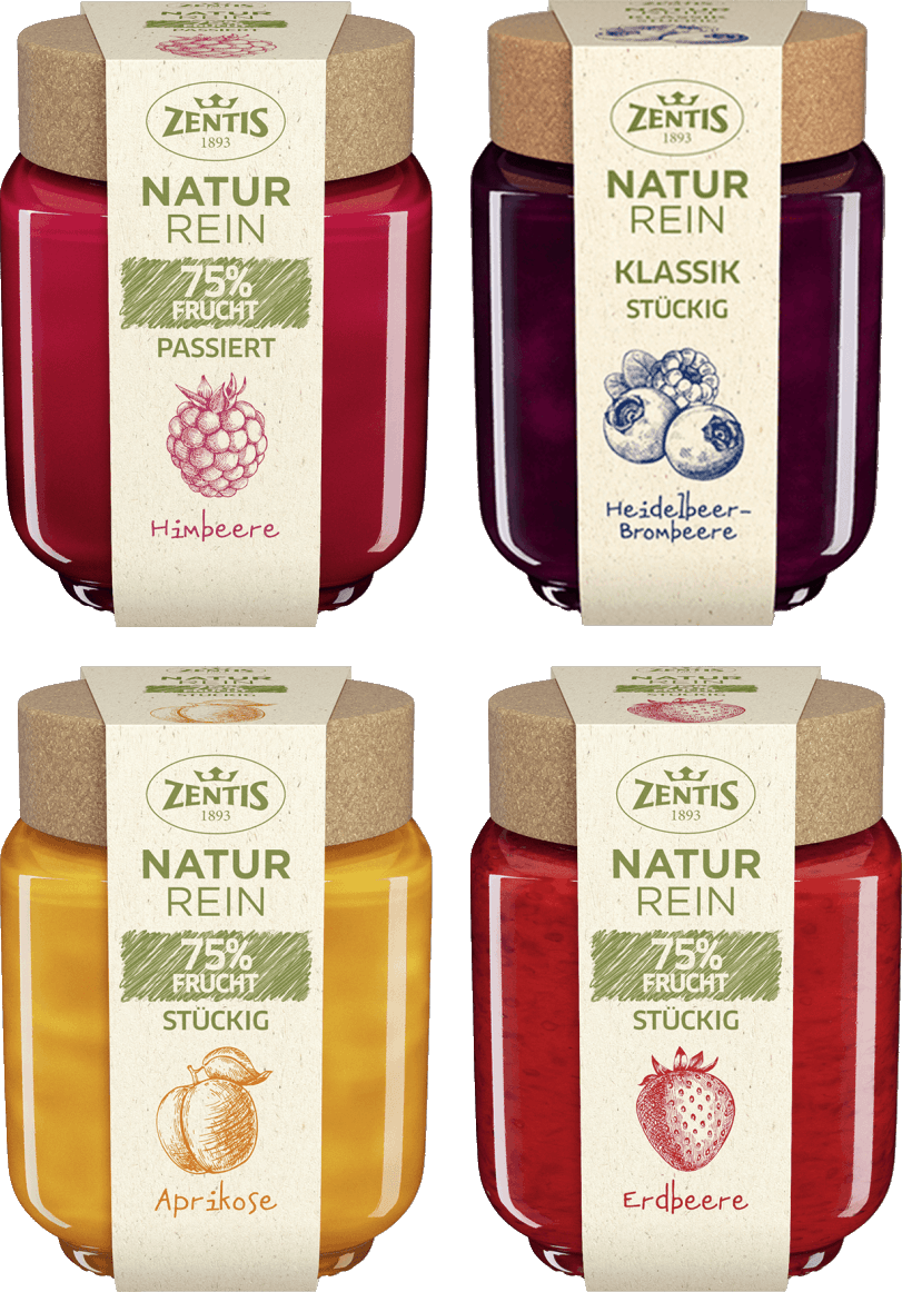 ein Glas Zentis NaturRein Fruchtaufstrich