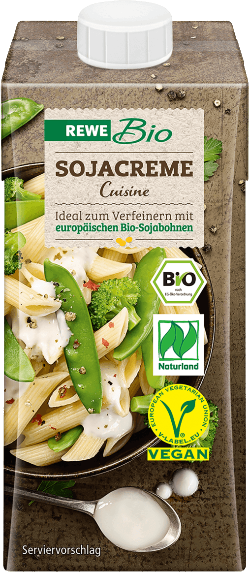 eine Packung (200ml) REWE Bio Sojacreme Cuisine