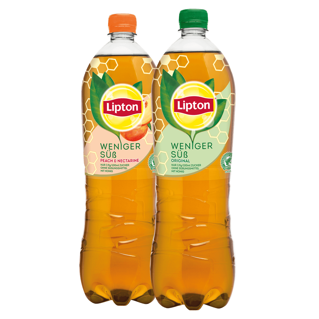eine Flasche Lipton Weniger Süß