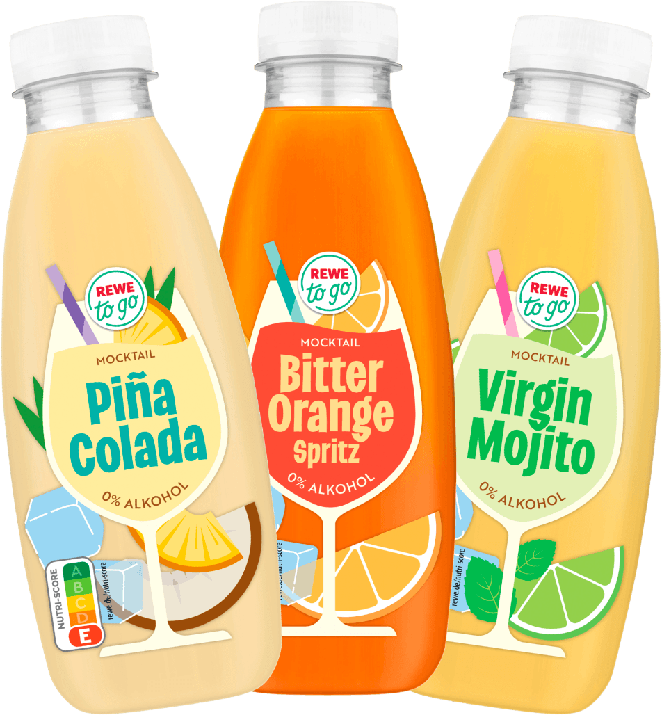 eine Flasche (0,5l) REWE to go Mocktail