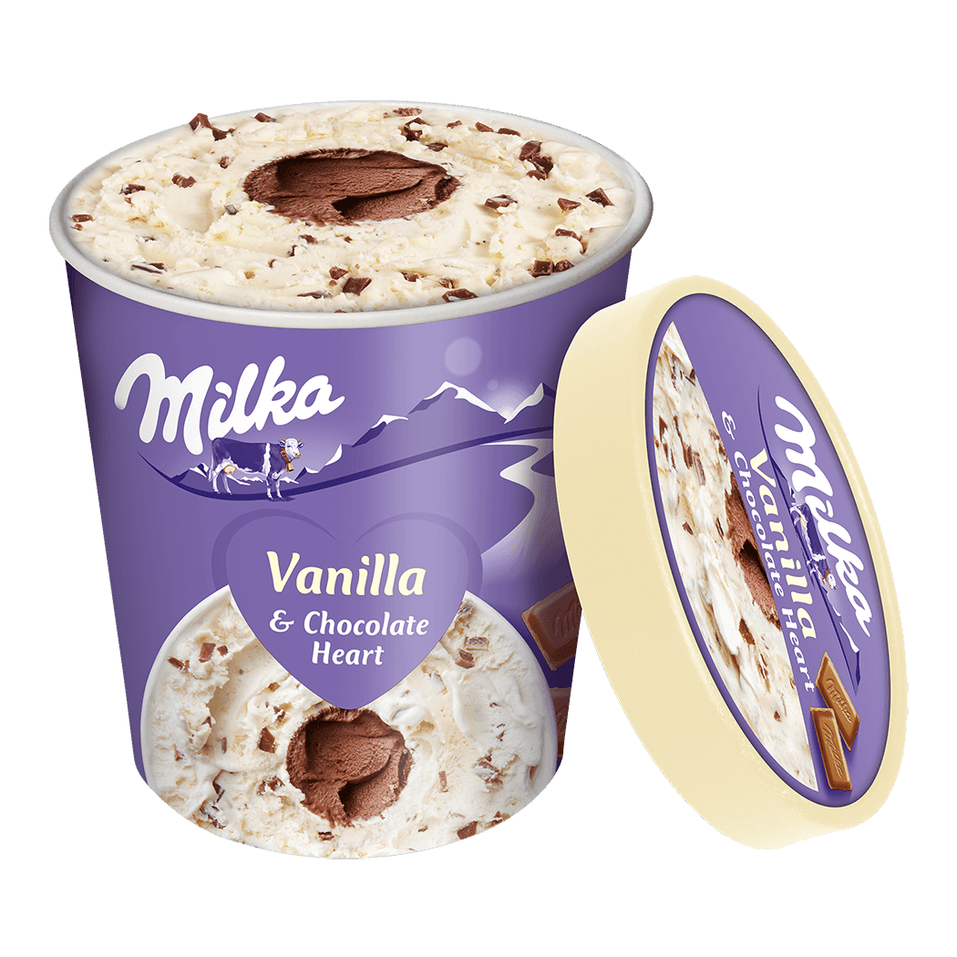 Milka Vanilla & Chocolate Heart Eisbecher