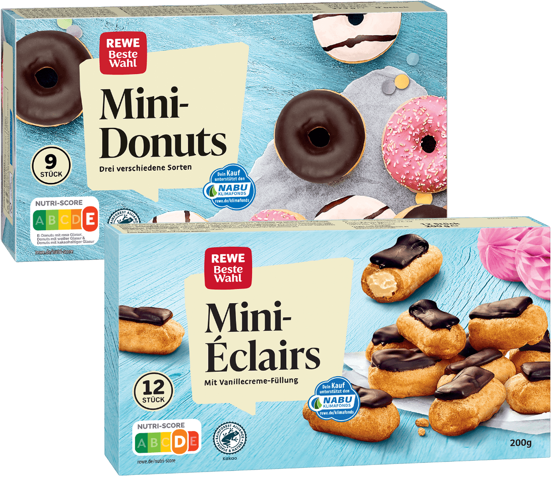 REWE Beste Wahl Mini Donuts und Mini Eclairs