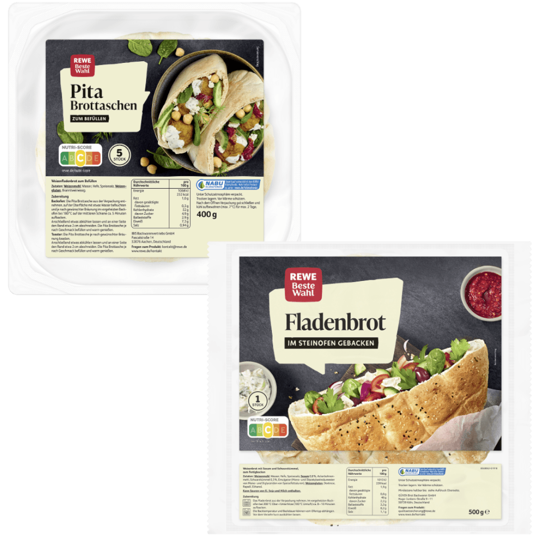 REWE Beste Wahl Fladenbrot und Pita Brottasche