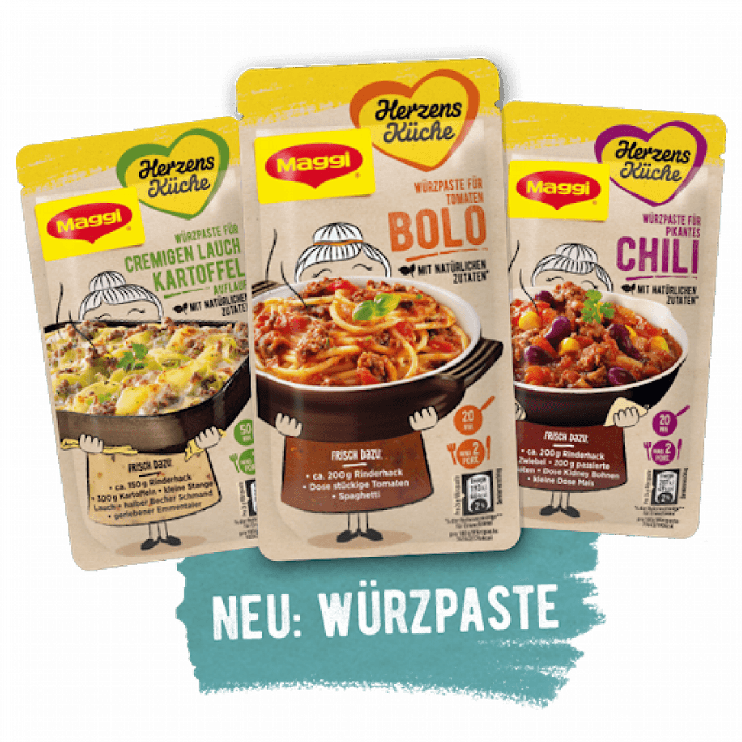 ein Päckchen Maggi Herzensküche Würzpasten