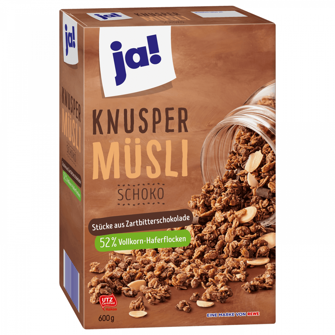 eine Packung (600g) ja! Knusper Müsli Schoko