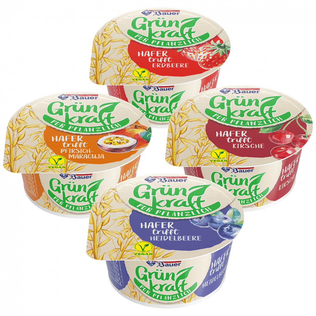 einen Becher (150g) Bauer GrünKraft Hafer trifft Frucht