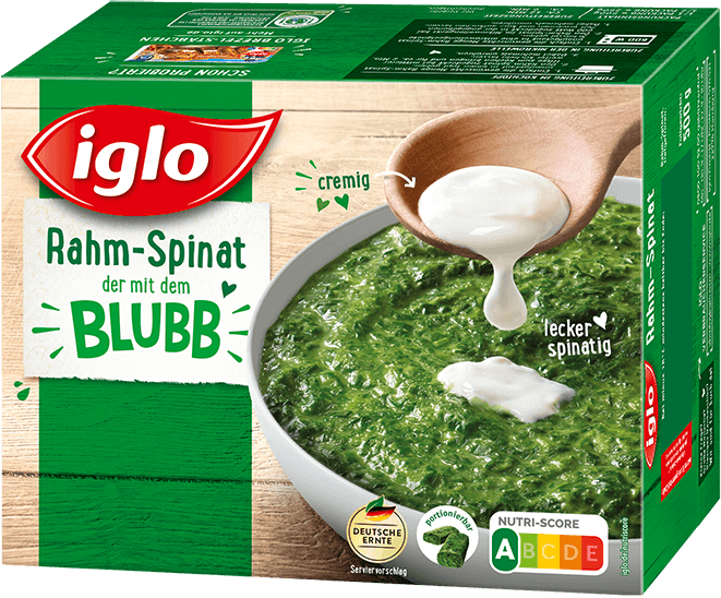 iglo Rahm-Spinat mit BLUBB